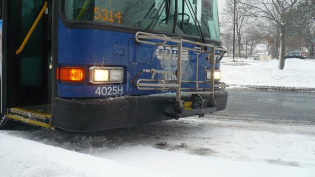 CDTA bus in winter weather