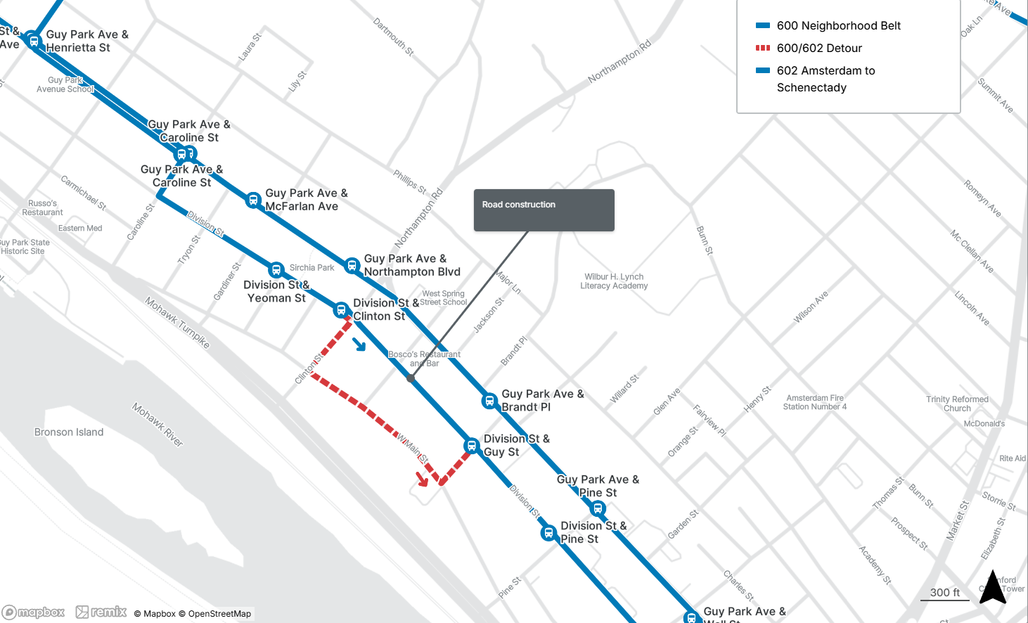 Construction work on Division St between Clinton St and Bayard St