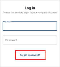 navigator login forgot password highlighted