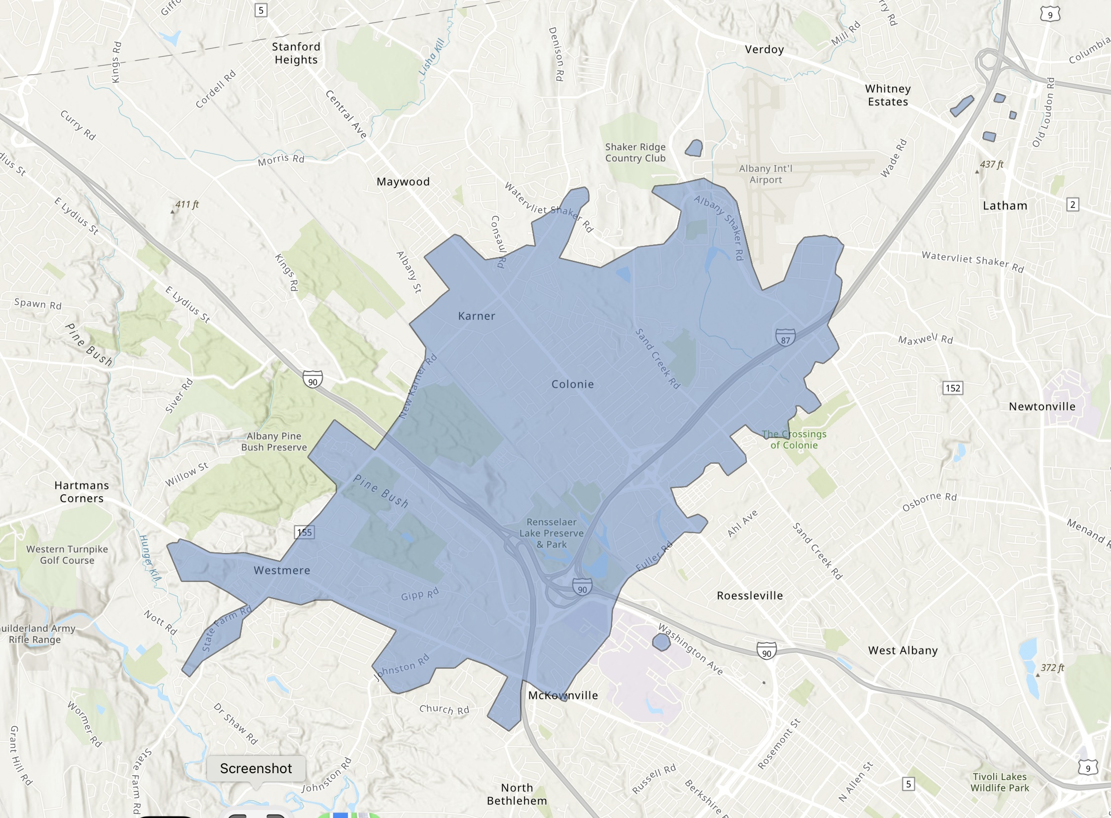 Flex Service Area Map